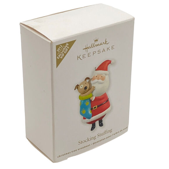 Hallmark Keepsake Ornament 2012 VIP Gift Santa Holding Puppy Christmas Dog Rare - Picture 3 of 12